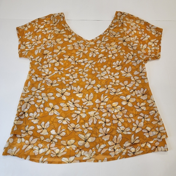CAbi Thrive Blouse #3598 Butterscotch Yellow Floral Size Small - Picture 6 of 15